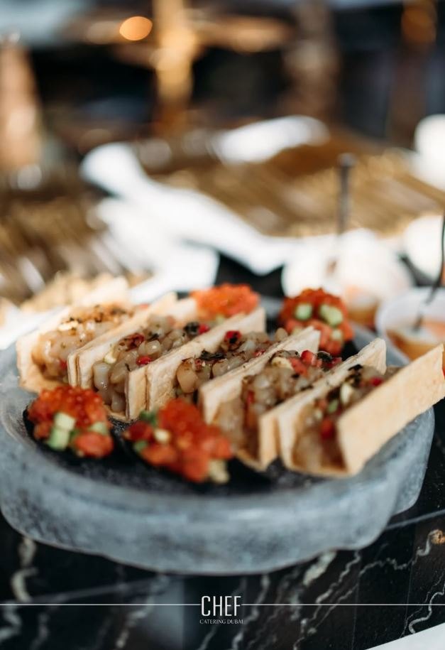Canapés prepared by CHEF Catering Dubai